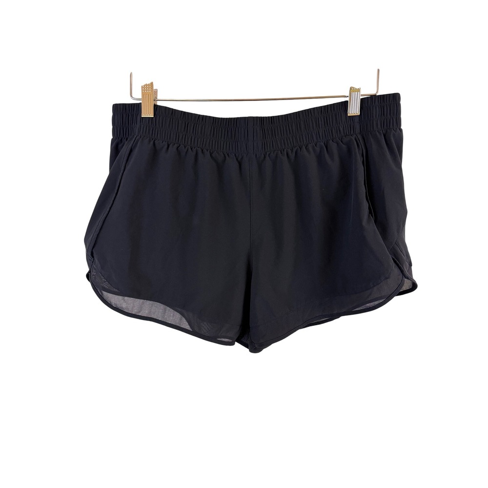Athleta Mesh Racer Run 4" Short Women Large Black